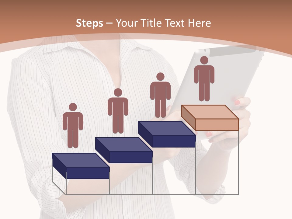 A Woman Holding A Tablet Computer In Her Hands PowerPoint Template