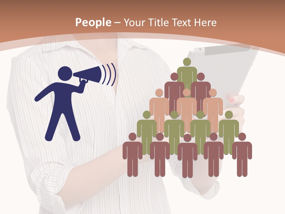 A Woman Holding A Tablet Computer In Her Hands PowerPoint Template