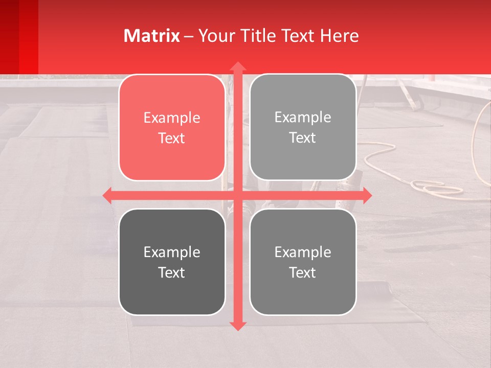 A Man Is Painting A Roof With A Paint Roller PowerPoint Template