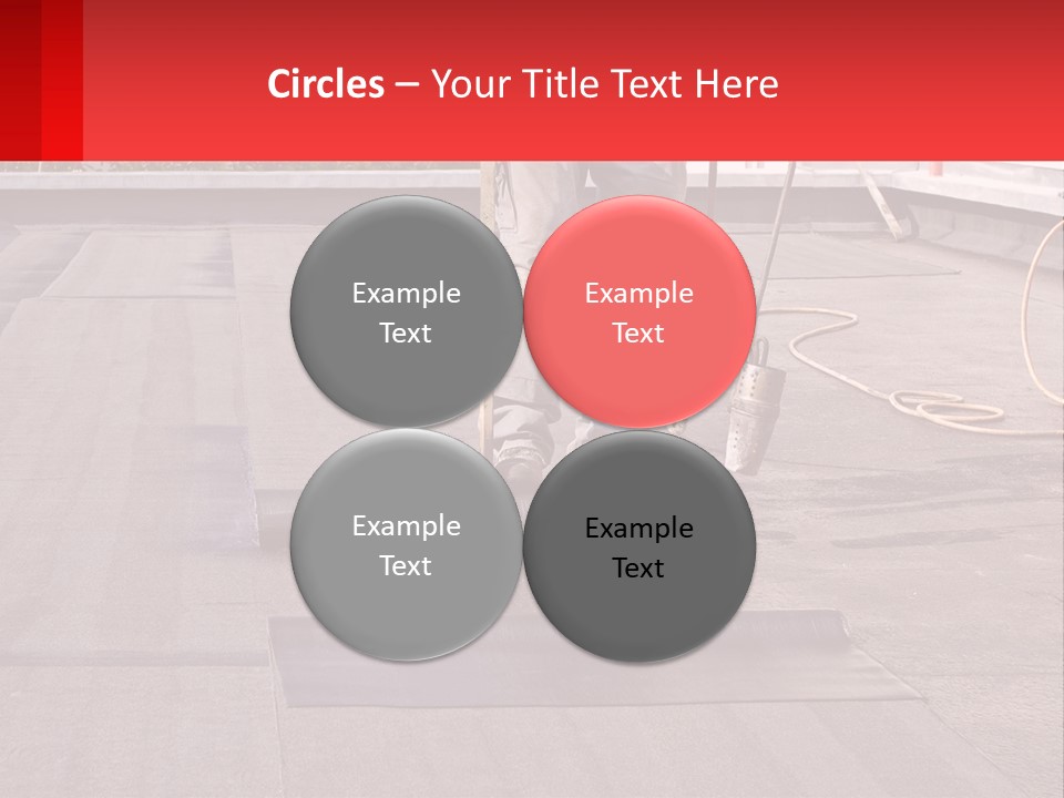 A Man Is Painting A Roof With A Paint Roller PowerPoint Template