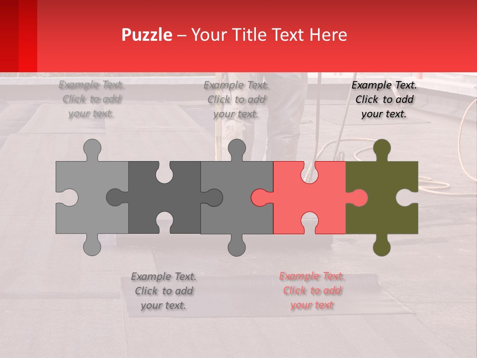 A Man Is Painting A Roof With A Paint Roller PowerPoint Template