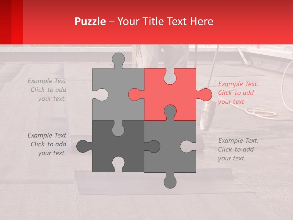 A Man Is Painting A Roof With A Paint Roller PowerPoint Template
