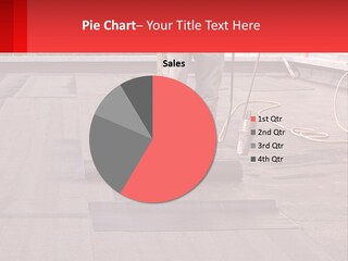 A Man Is Painting A Roof With A Paint Roller PowerPoint Template