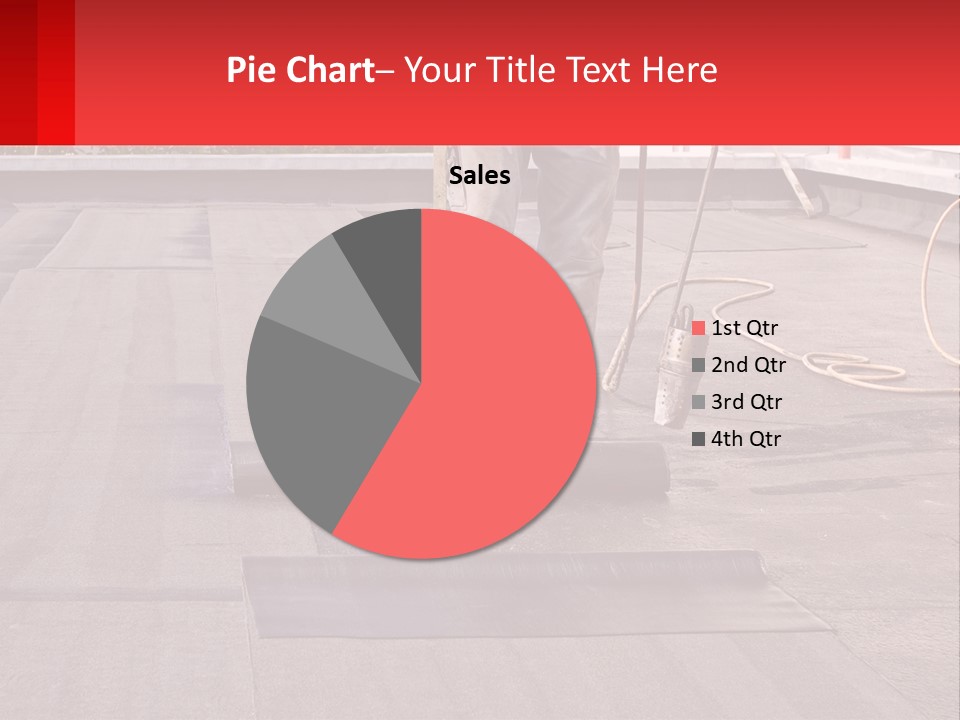 A Man Is Painting A Roof With A Paint Roller PowerPoint Template