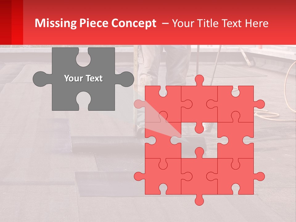 A Man Is Painting A Roof With A Paint Roller PowerPoint Template