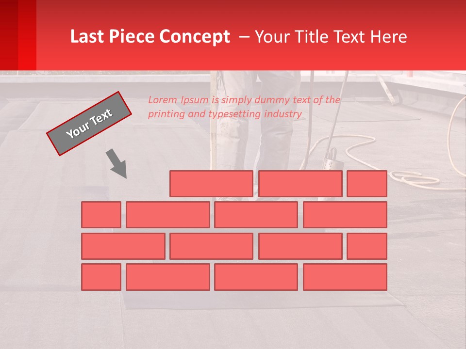 A Man Is Painting A Roof With A Paint Roller PowerPoint Template