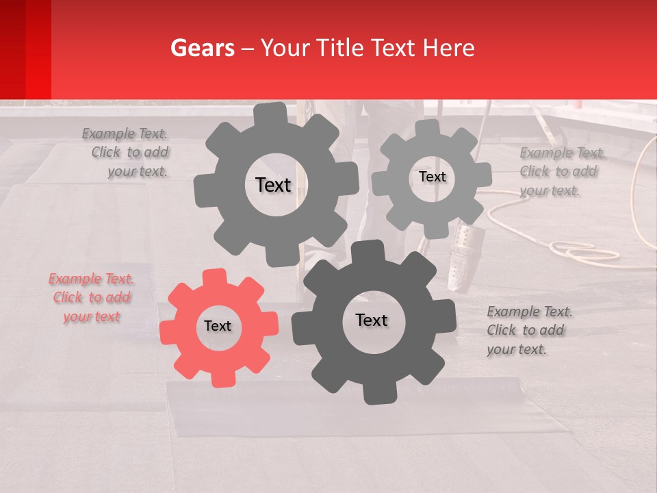 A Man Is Painting A Roof With A Paint Roller PowerPoint Template