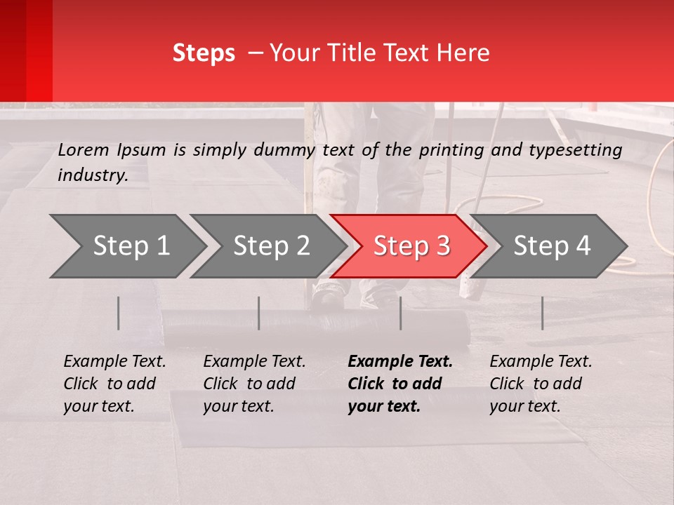 A Man Is Painting A Roof With A Paint Roller PowerPoint Template