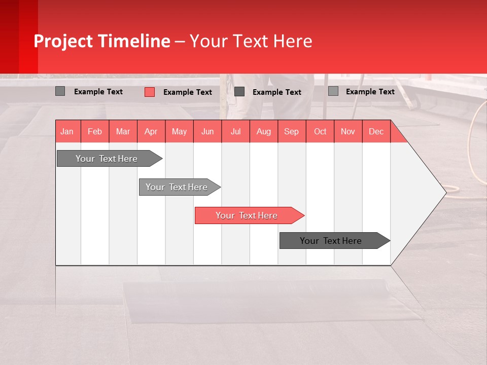 A Man Is Painting A Roof With A Paint Roller PowerPoint Template