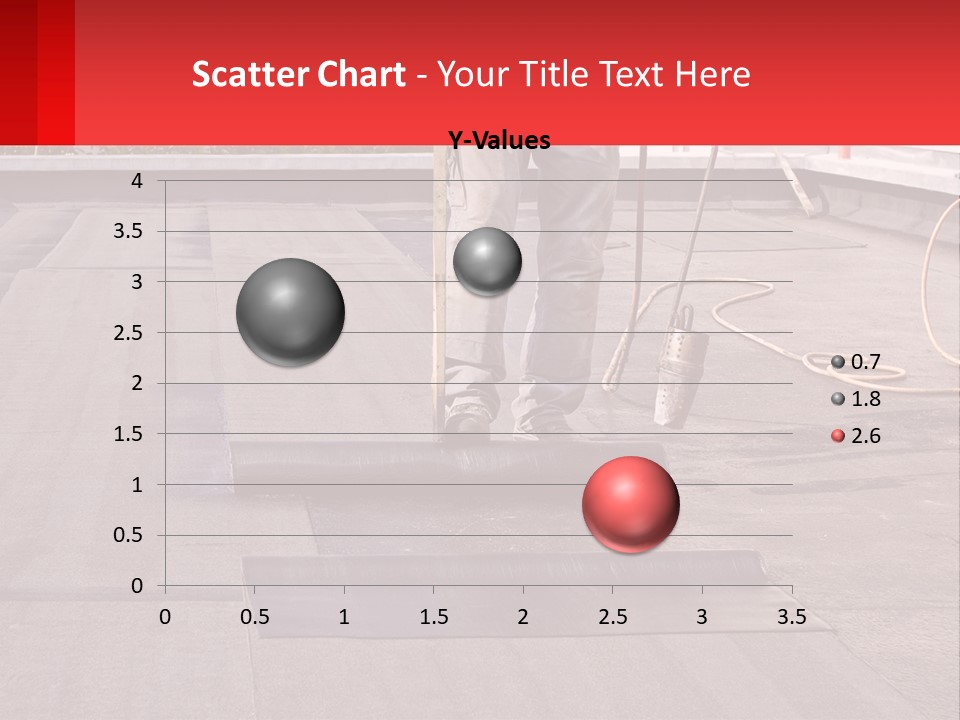 A Man Is Painting A Roof With A Paint Roller PowerPoint Template