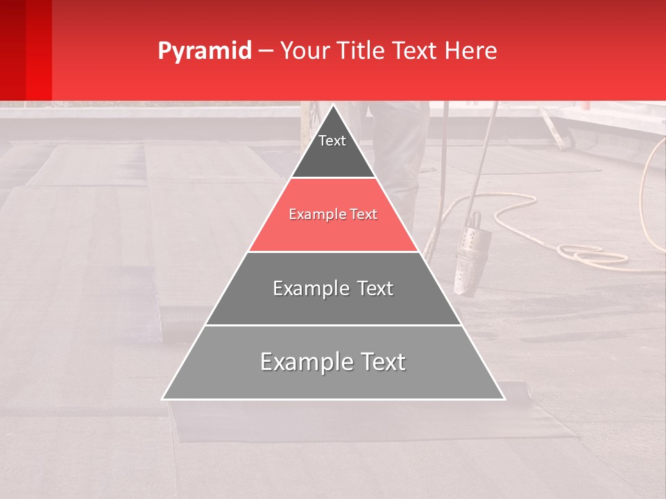 A Man Is Painting A Roof With A Paint Roller PowerPoint Template