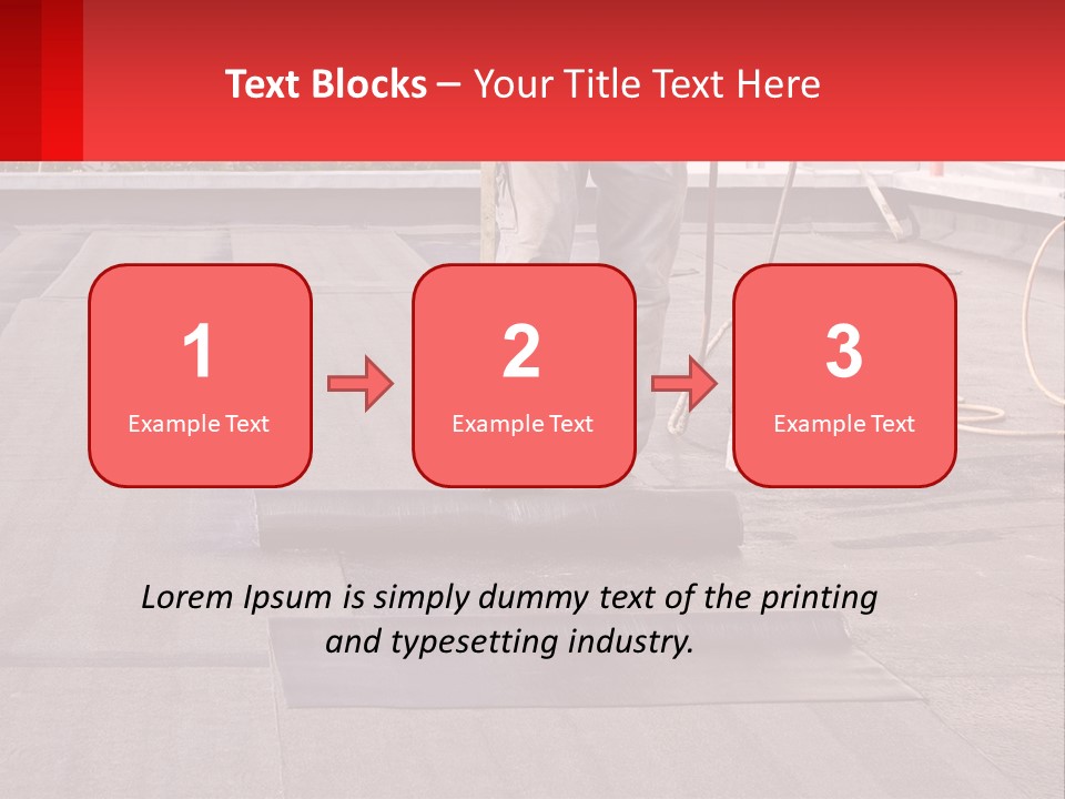 A Man Is Painting A Roof With A Paint Roller PowerPoint Template