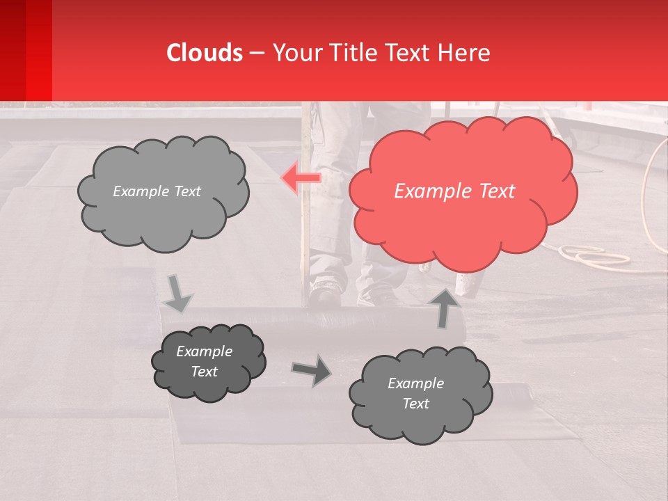 A Man Is Painting A Roof With A Paint Roller PowerPoint Template