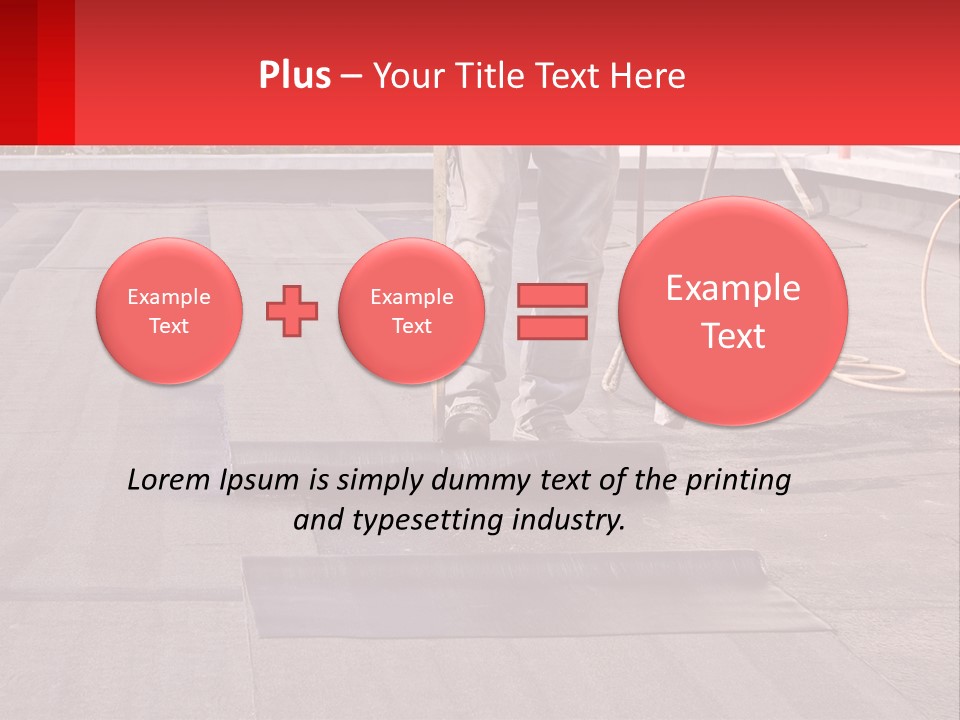 A Man Is Painting A Roof With A Paint Roller PowerPoint Template