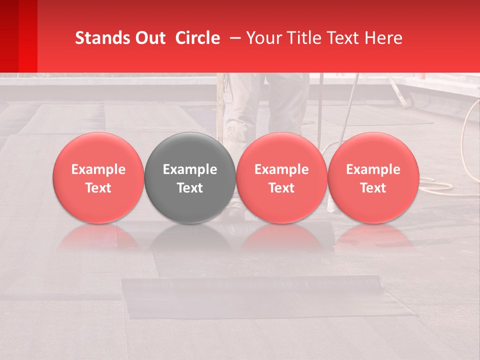 A Man Is Painting A Roof With A Paint Roller PowerPoint Template