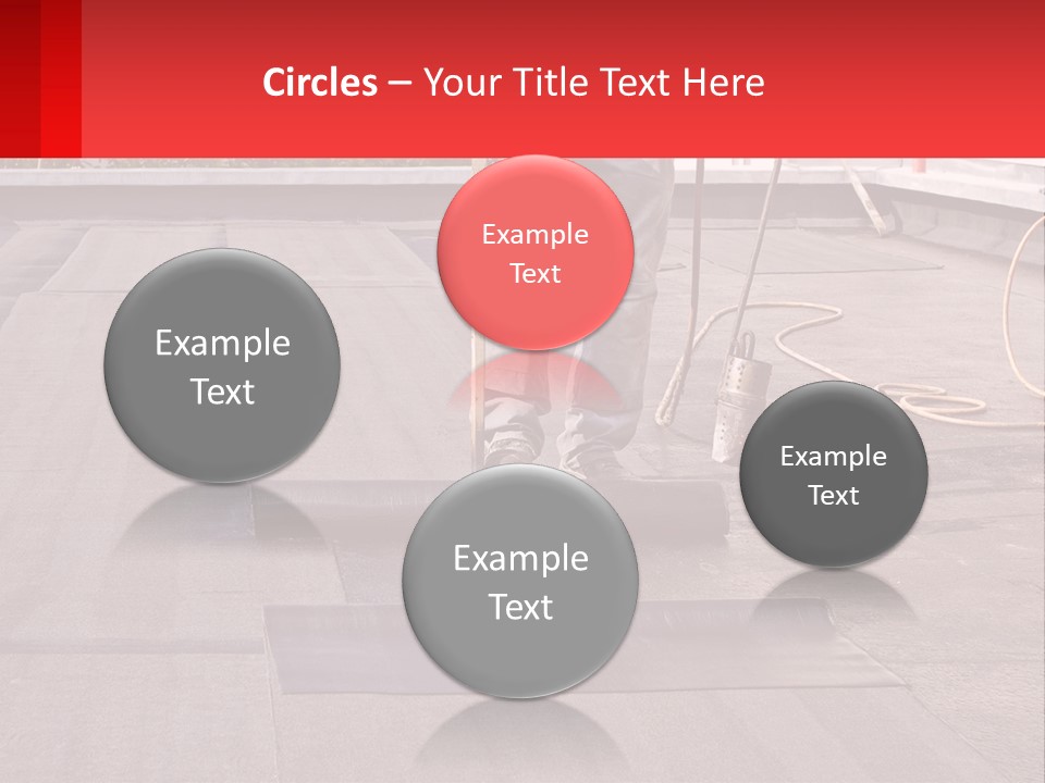 A Man Is Painting A Roof With A Paint Roller PowerPoint Template