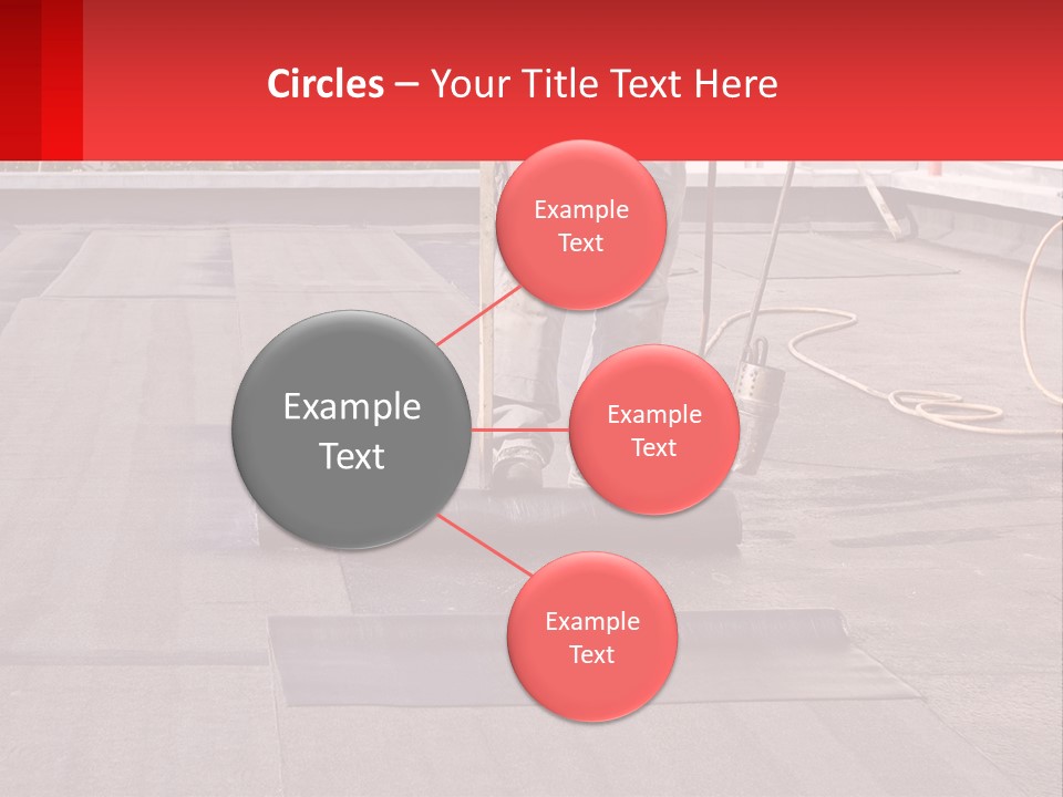 A Man Is Painting A Roof With A Paint Roller PowerPoint Template