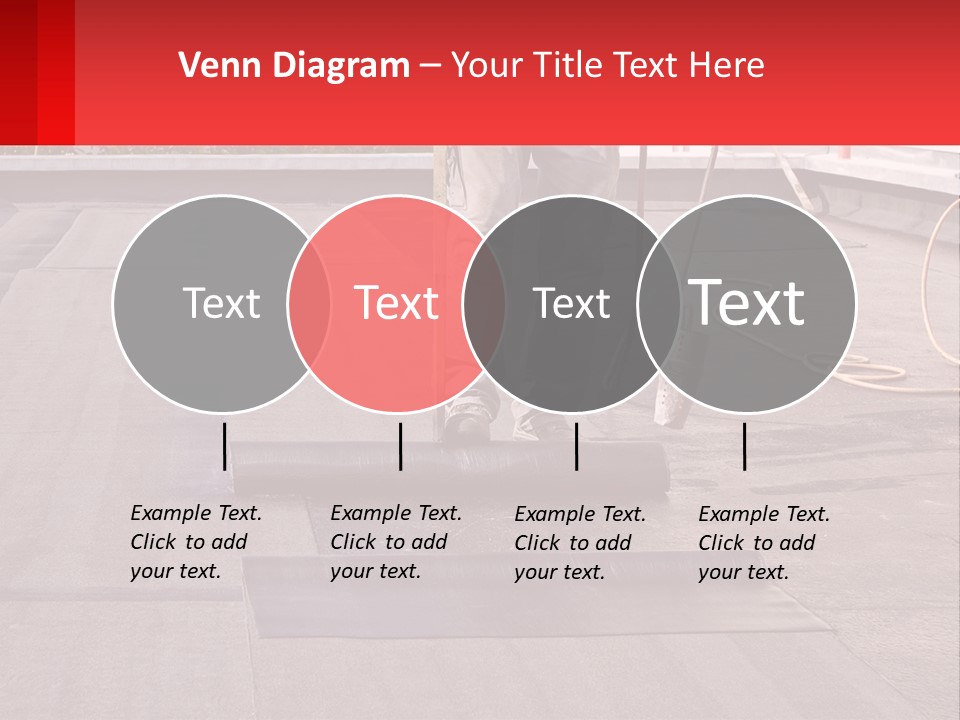 A Man Is Painting A Roof With A Paint Roller PowerPoint Template