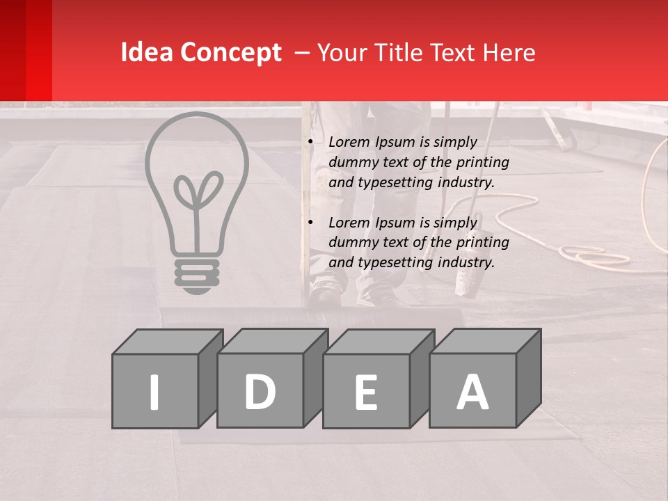 A Man Is Painting A Roof With A Paint Roller PowerPoint Template