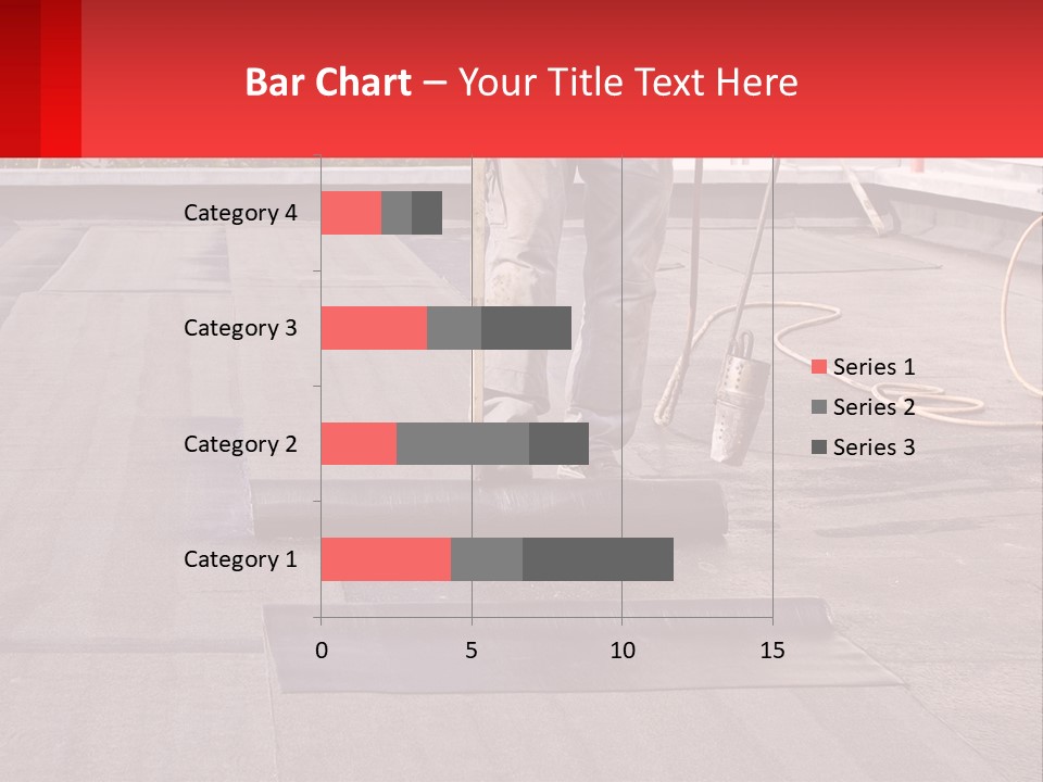 A Man Is Painting A Roof With A Paint Roller PowerPoint Template