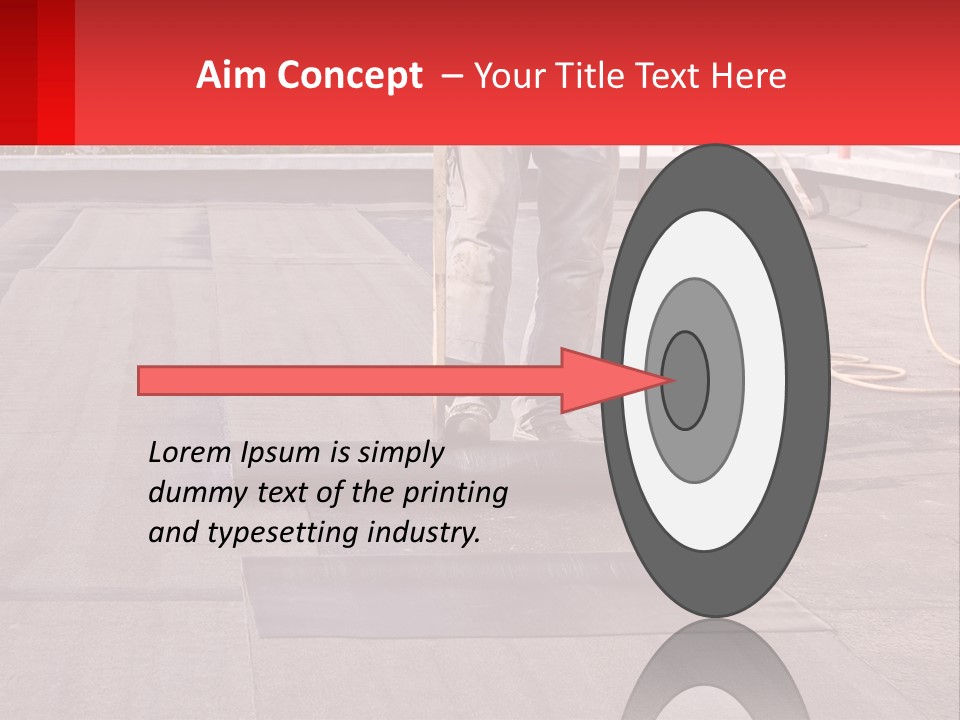 A Man Is Painting A Roof With A Paint Roller PowerPoint Template