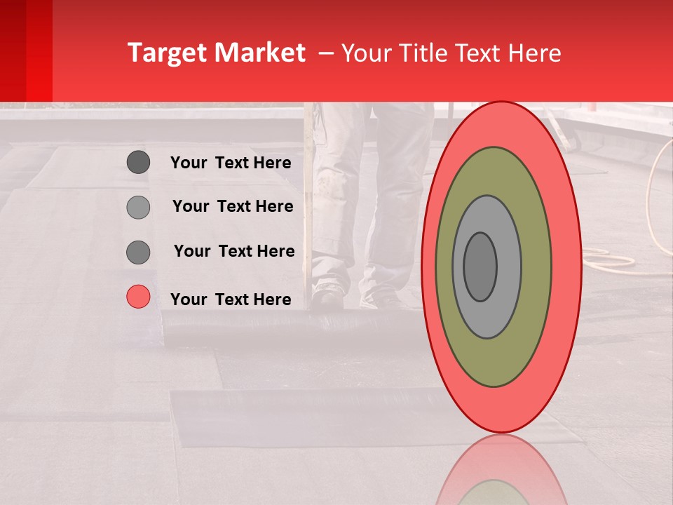 A Man Is Painting A Roof With A Paint Roller PowerPoint Template