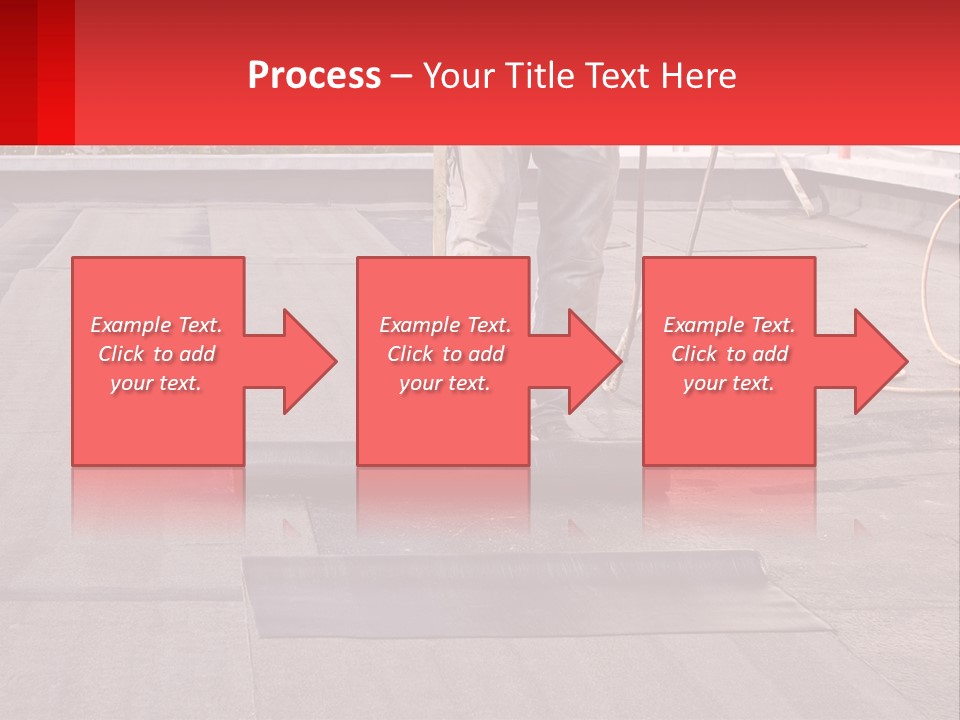 A Man Is Painting A Roof With A Paint Roller PowerPoint Template