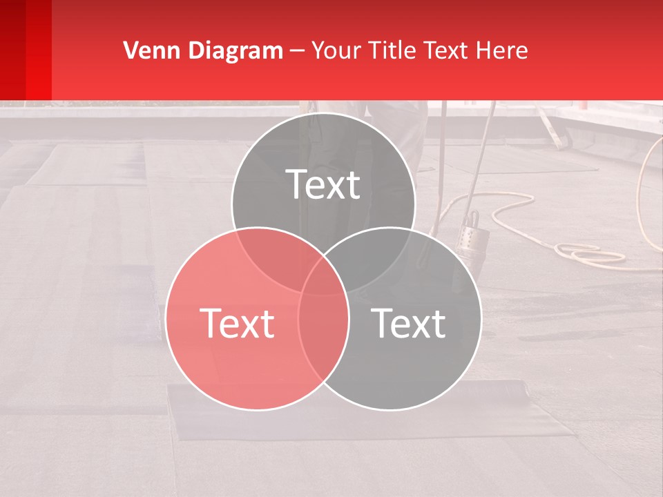 A Man Is Painting A Roof With A Paint Roller PowerPoint Template