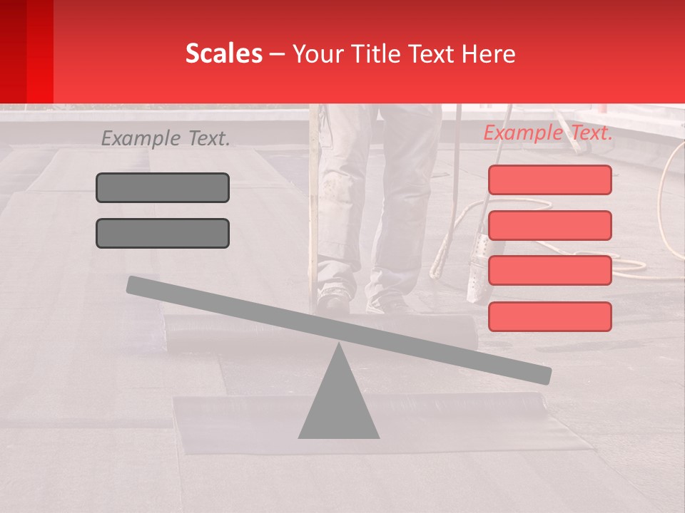 A Man Is Painting A Roof With A Paint Roller PowerPoint Template