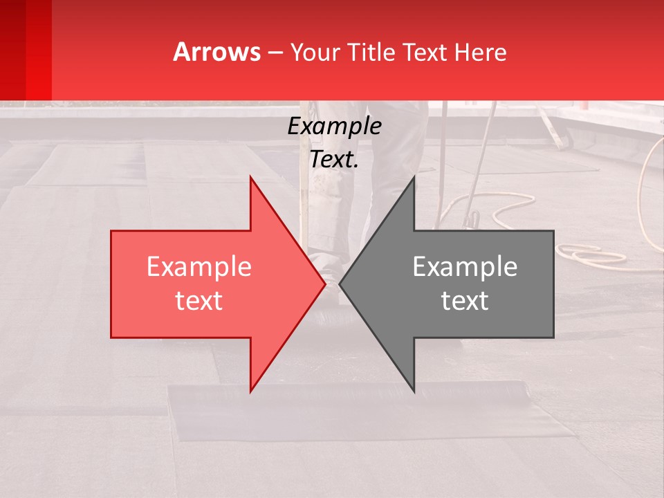 A Man Is Painting A Roof With A Paint Roller PowerPoint Template