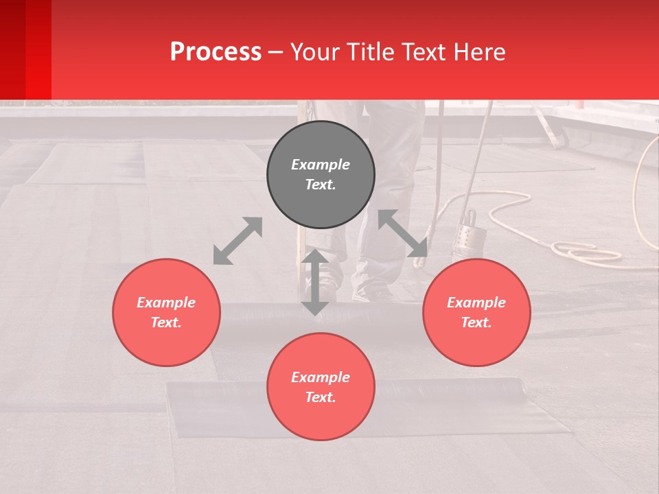 A Man Is Painting A Roof With A Paint Roller PowerPoint Template