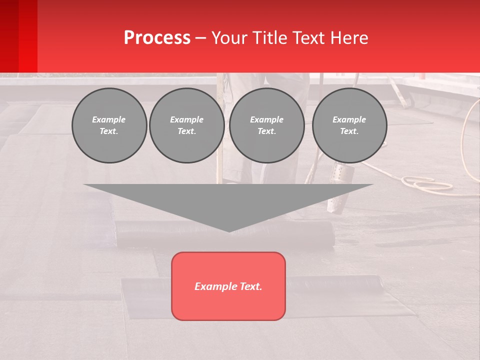 A Man Is Painting A Roof With A Paint Roller PowerPoint Template