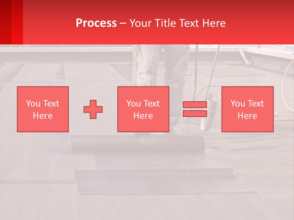 A Man Is Painting A Roof With A Paint Roller PowerPoint Template