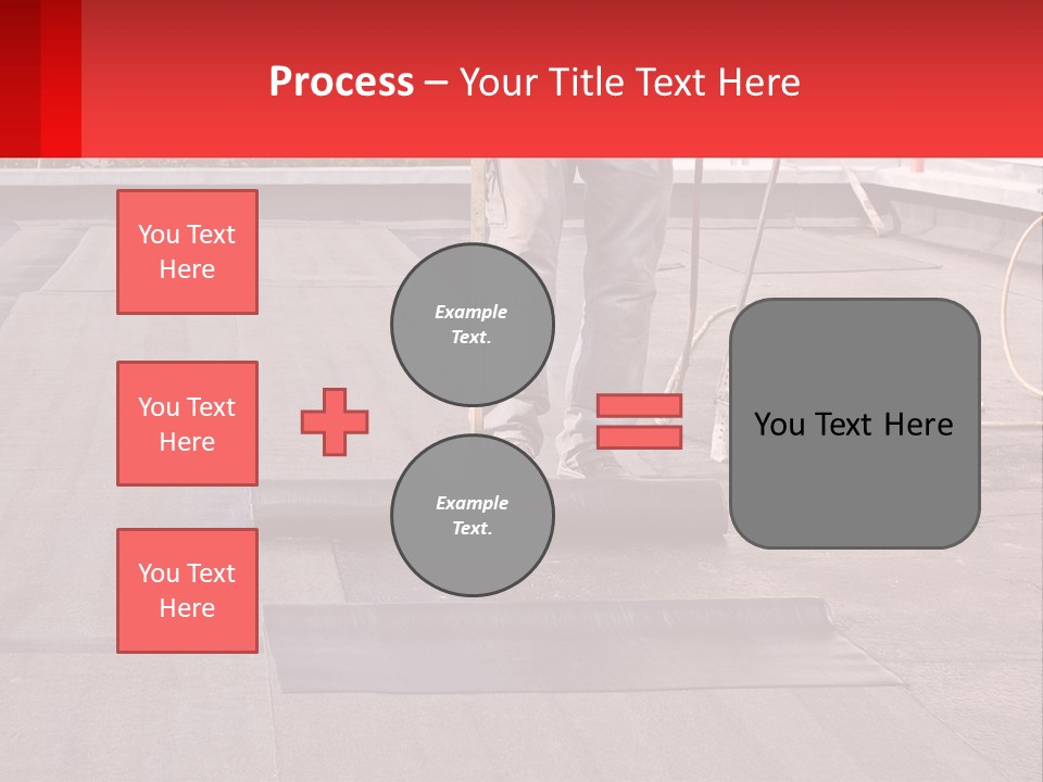 A Man Is Painting A Roof With A Paint Roller PowerPoint Template