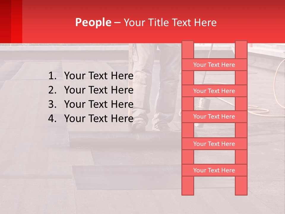 A Man Is Painting A Roof With A Paint Roller PowerPoint Template