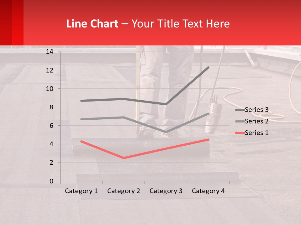 A Man Is Painting A Roof With A Paint Roller PowerPoint Template