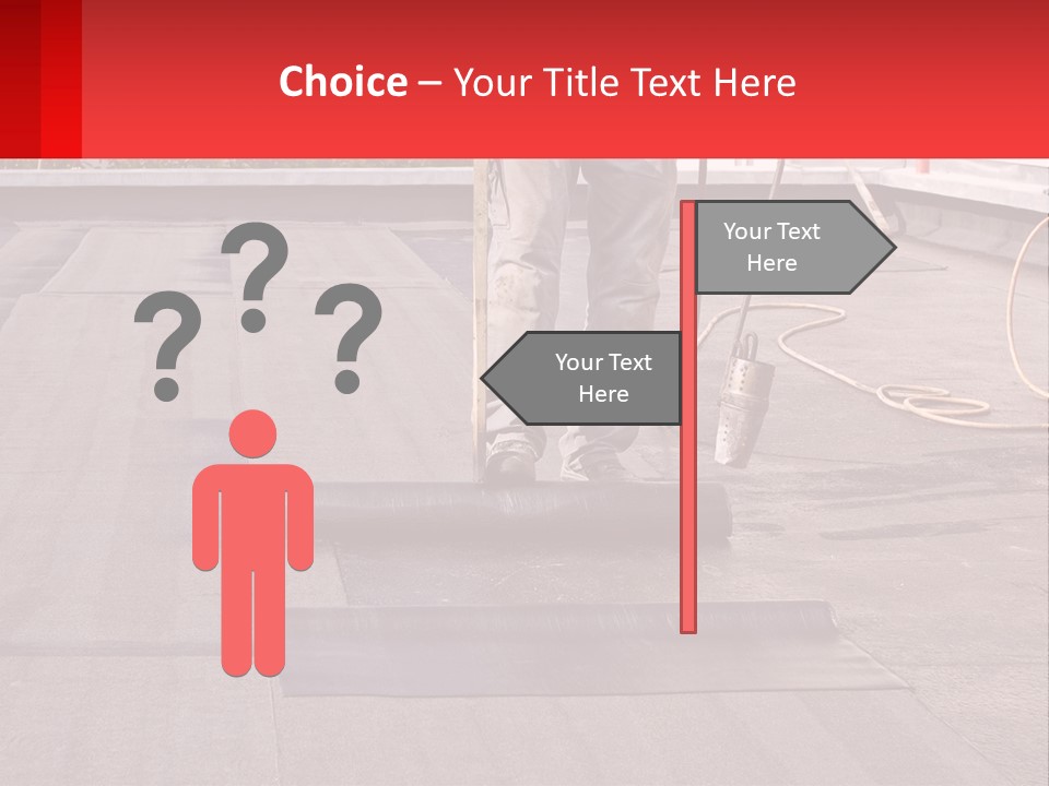 A Man Is Painting A Roof With A Paint Roller PowerPoint Template