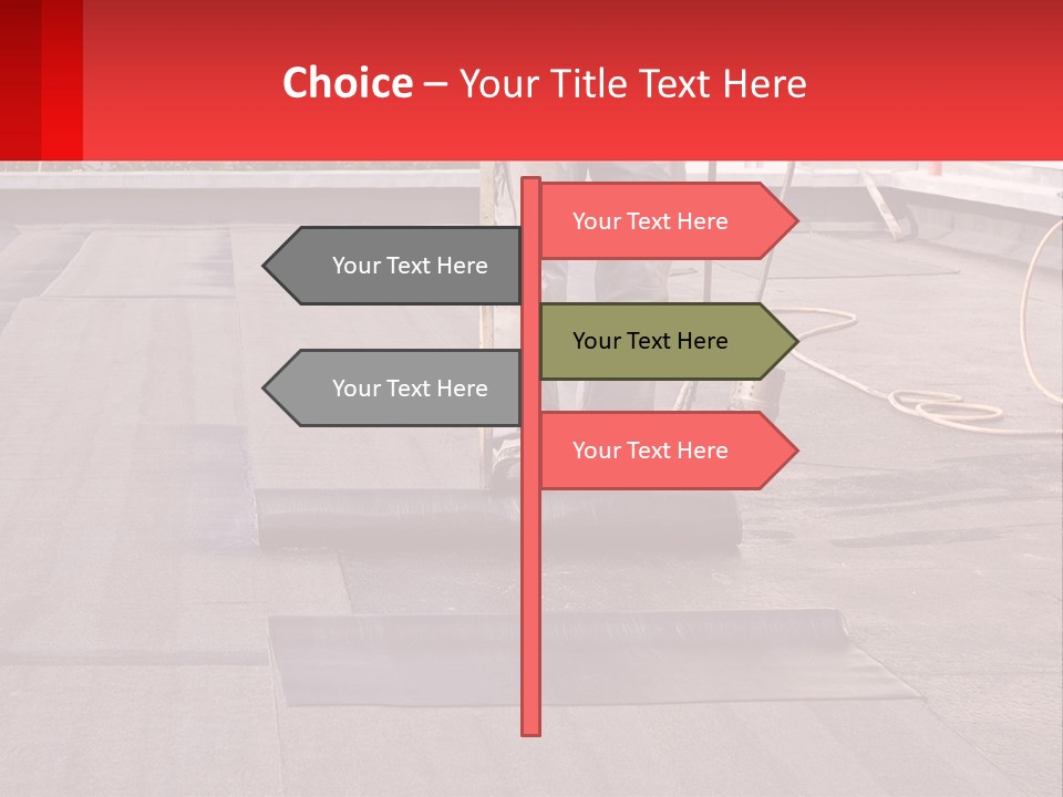 A Man Is Painting A Roof With A Paint Roller PowerPoint Template