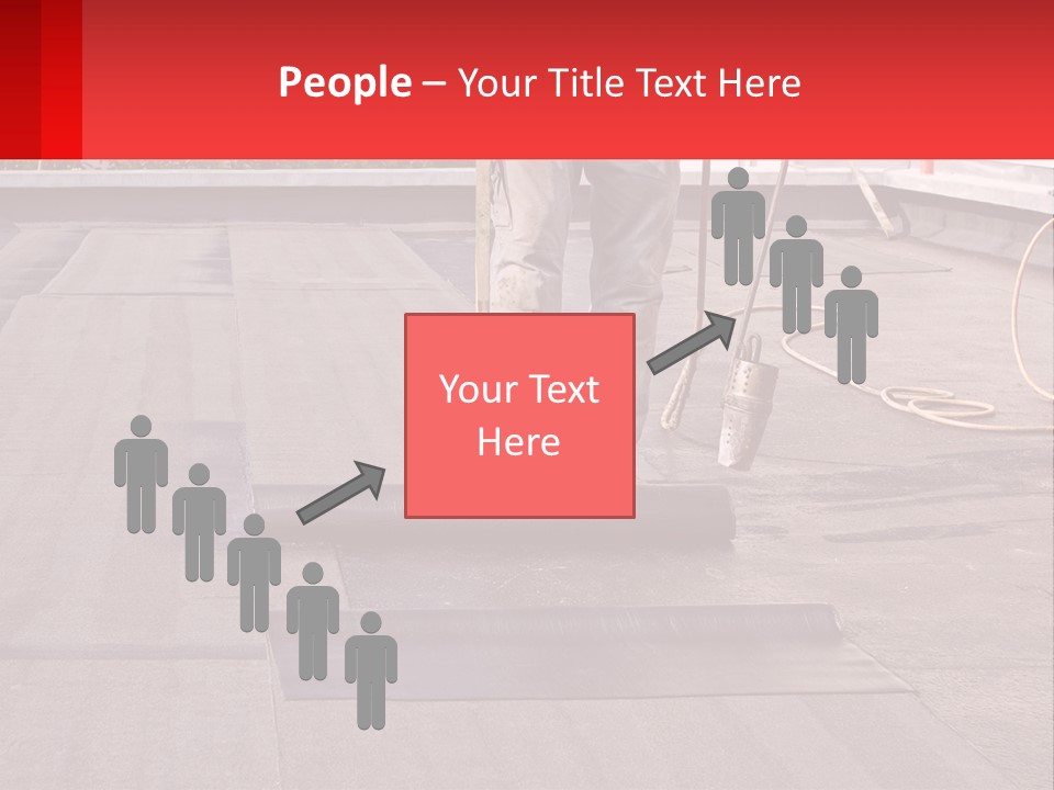 A Man Is Painting A Roof With A Paint Roller PowerPoint Template