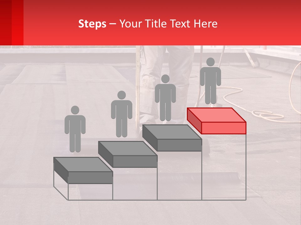 A Man Is Painting A Roof With A Paint Roller PowerPoint Template