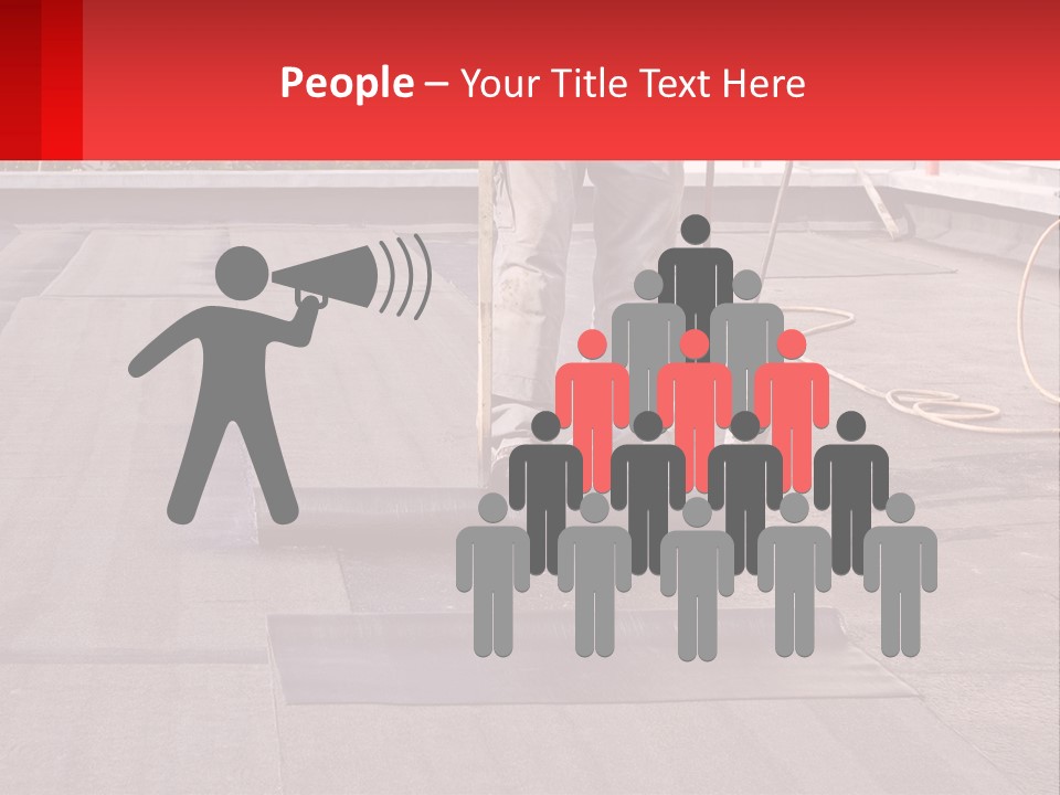 A Man Is Painting A Roof With A Paint Roller PowerPoint Template
