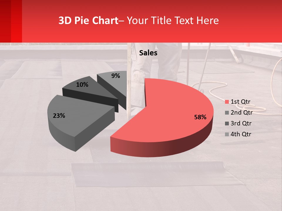 A Man Is Painting A Roof With A Paint Roller PowerPoint Template