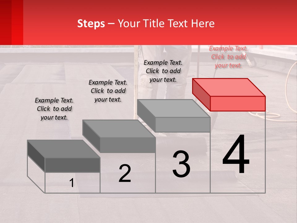 A Man Is Painting A Roof With A Paint Roller PowerPoint Template