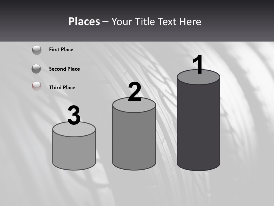 A Row Of Tires With A Black Background PowerPoint Template