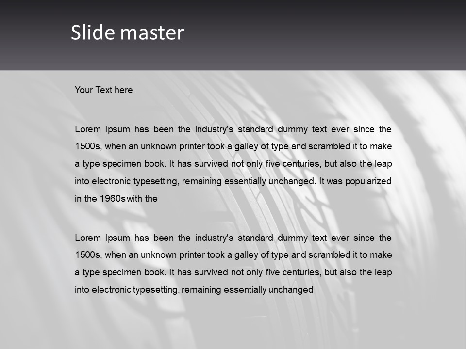 A Row Of Tires With A Black Background PowerPoint Template