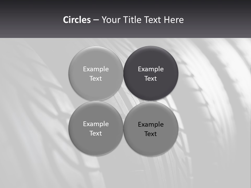 A Row Of Tires With A Black Background PowerPoint Template