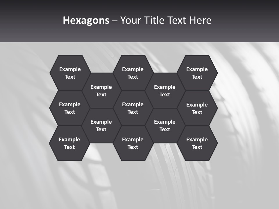 A Row Of Tires With A Black Background PowerPoint Template