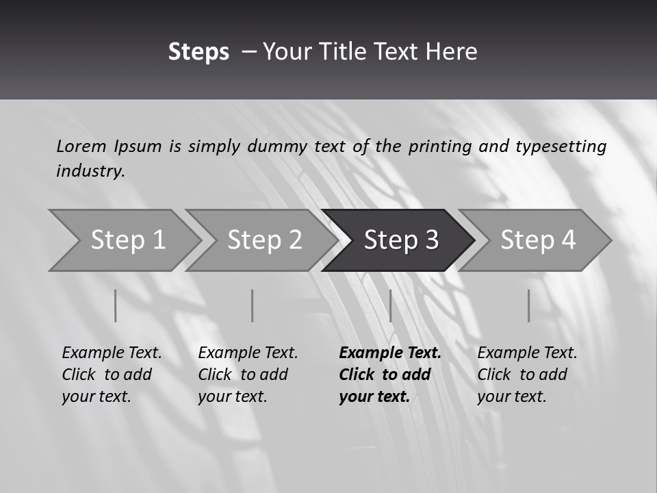 A Row Of Tires With A Black Background PowerPoint Template