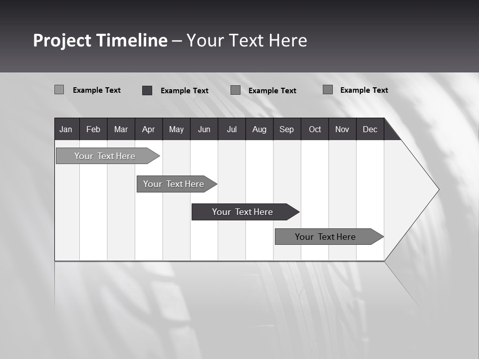 A Row Of Tires With A Black Background PowerPoint Template