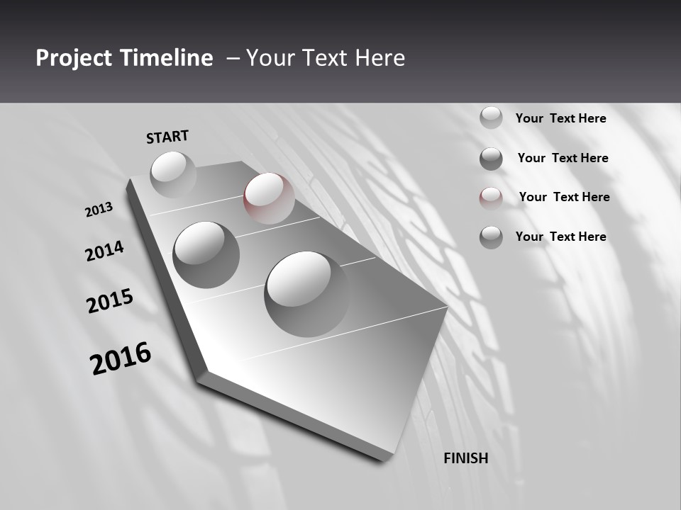 A Row Of Tires With A Black Background PowerPoint Template